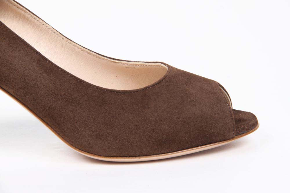 V 1969 Italia Zapatos de tacón para mujer con punta abierta 5618 VAL75 PE CAM15ISTR CAMOSCIO ISTRICE