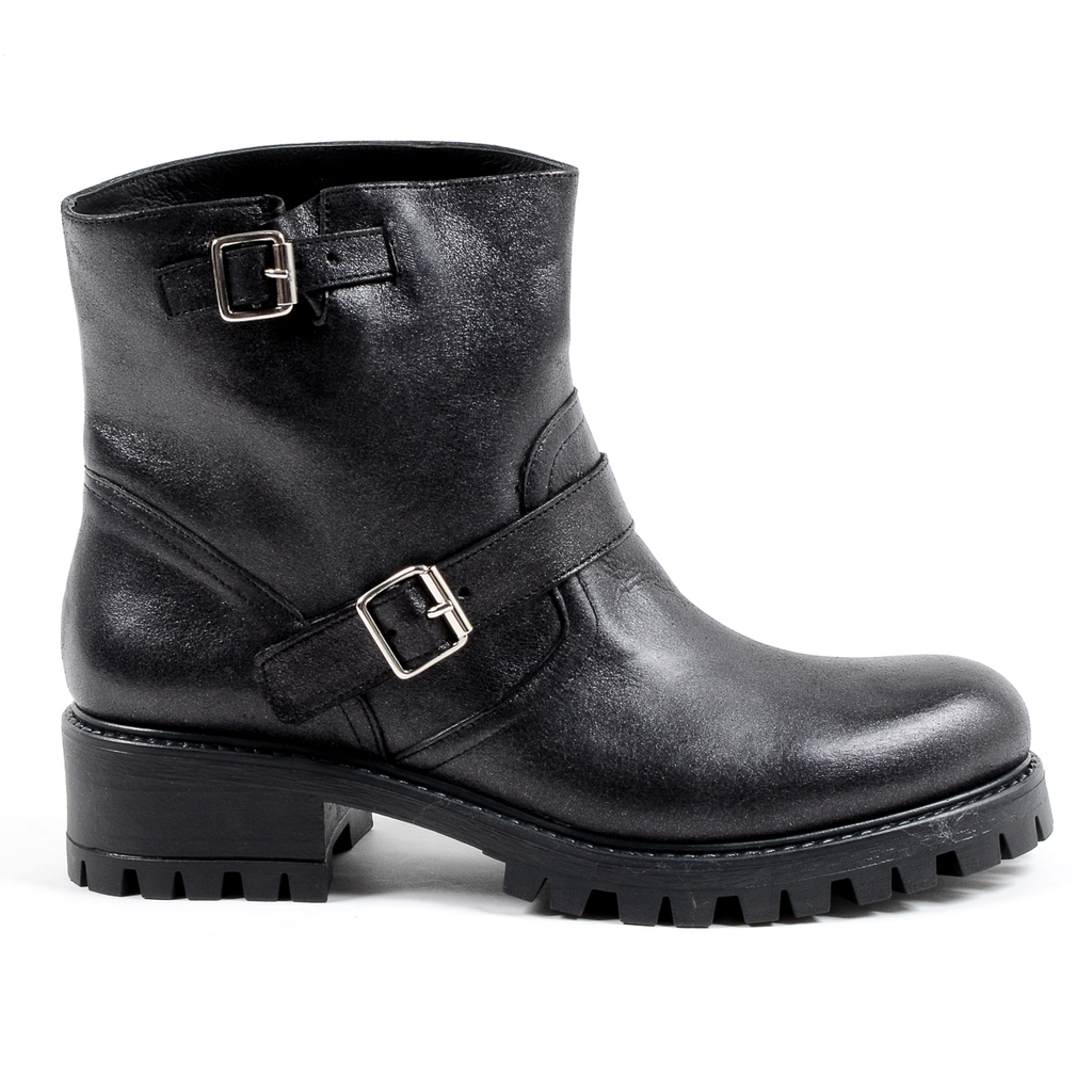 V 1969 Italia Bota corta para mujer negra AMALFI