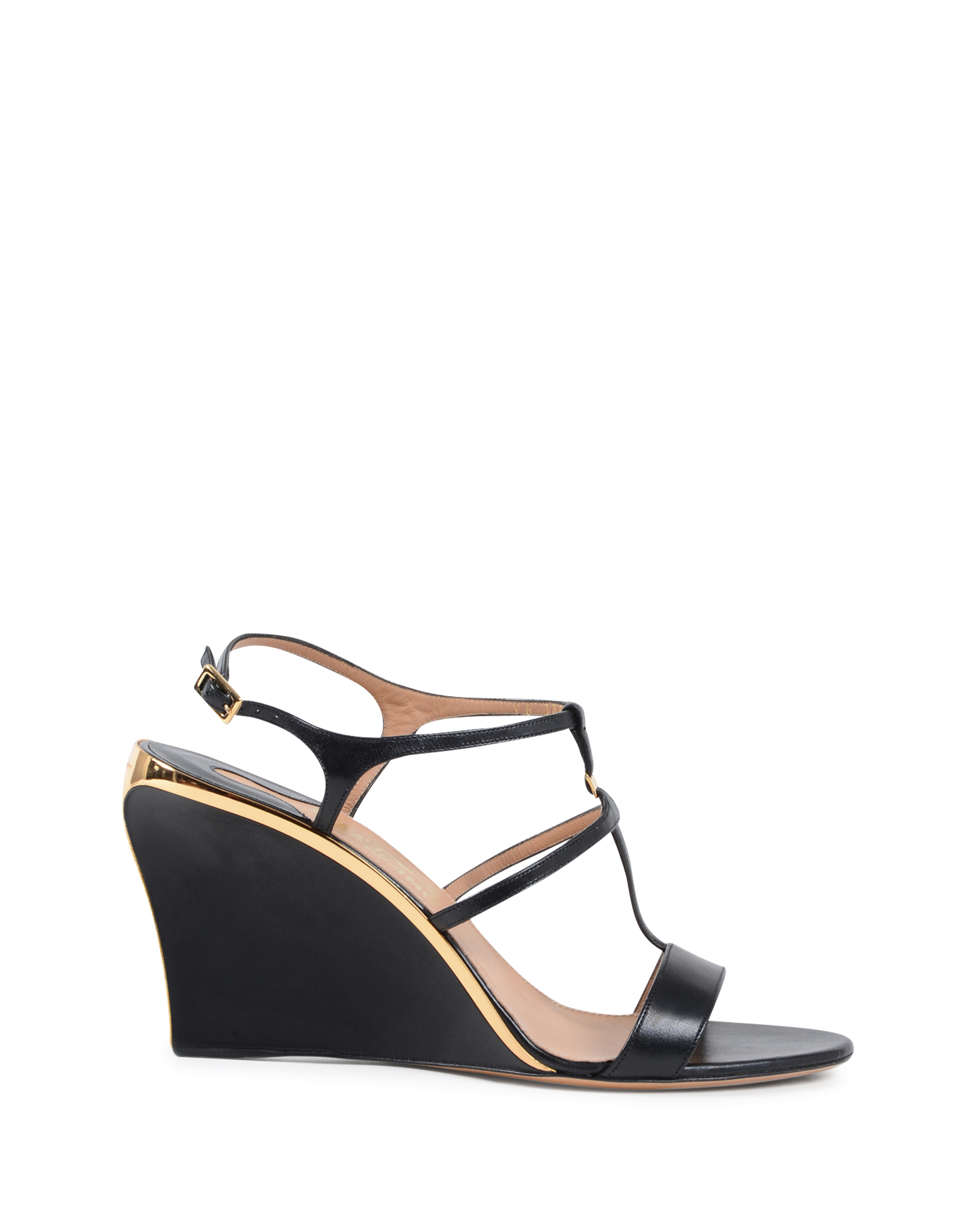 Sandalia de cuña para mujer Salvatore Ferragamo negra PAKUNA