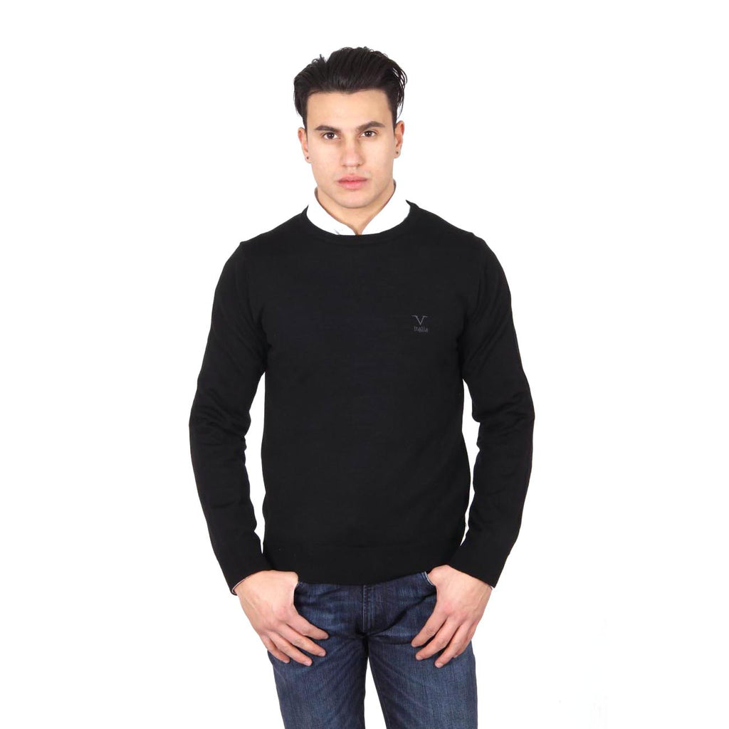 Suéter de cuello redondo para hombre V 1969 Italia 9800 GIROCOLLO NERO