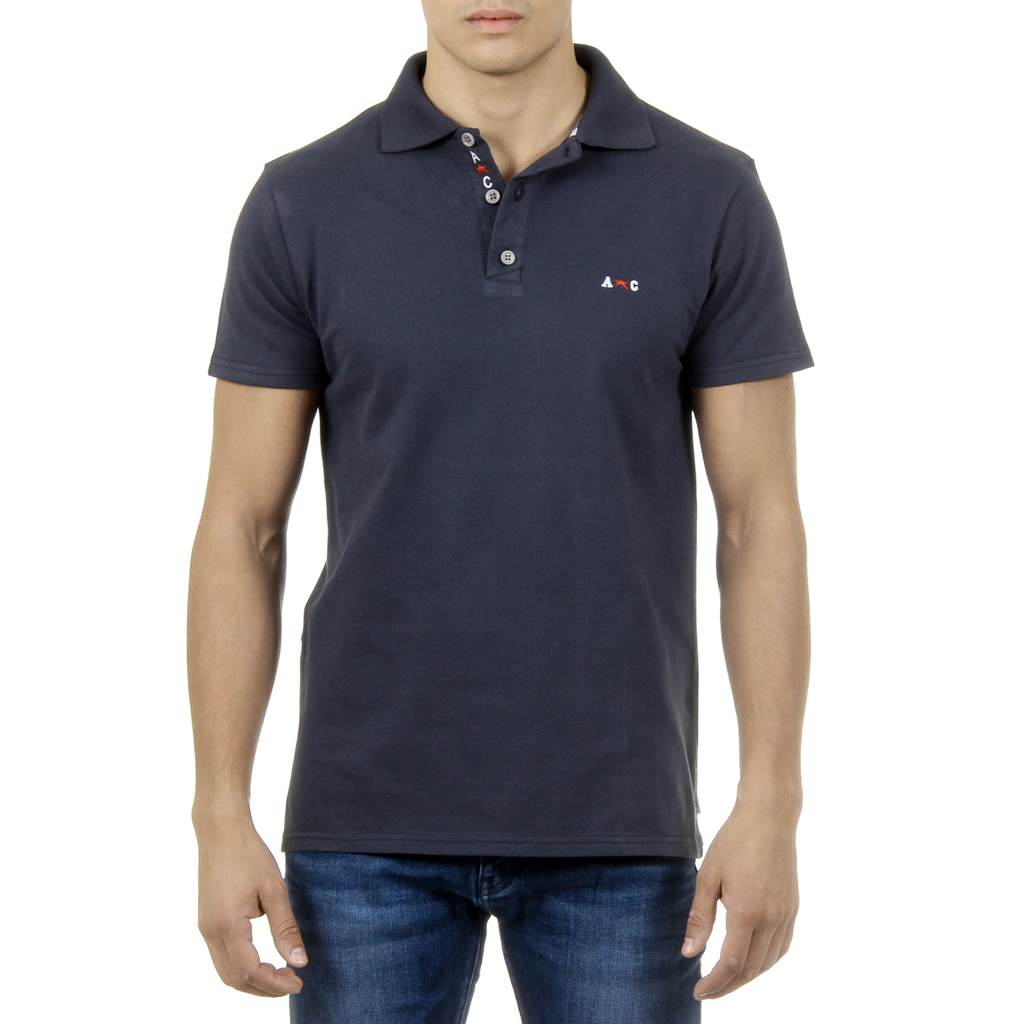 Polo Andrew Charles para hombre de manga corta azul oscuro SEFU
