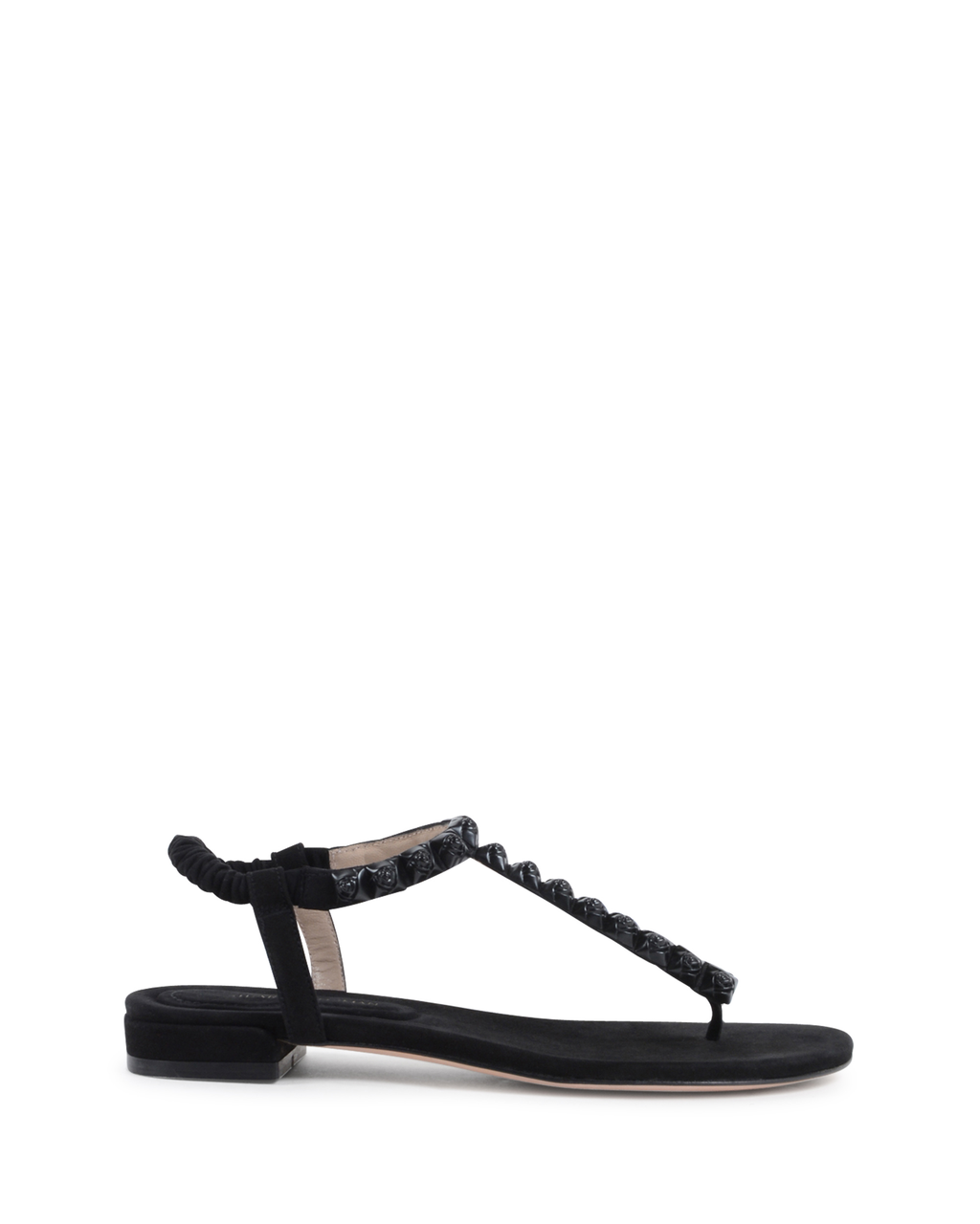Stuart Weitzman Sandalia plana para mujer negra ESME