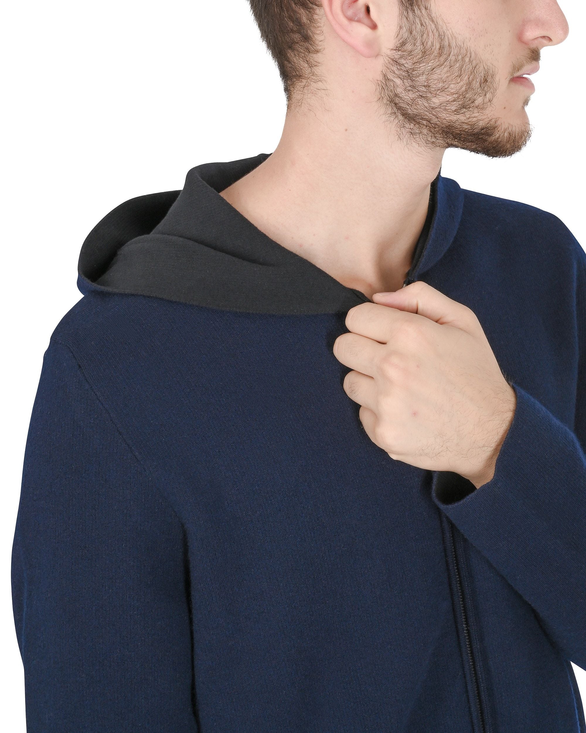 Sudadera con capucha de cachemira Crown of Edinburgh para hombre, COE 0055 NAVY