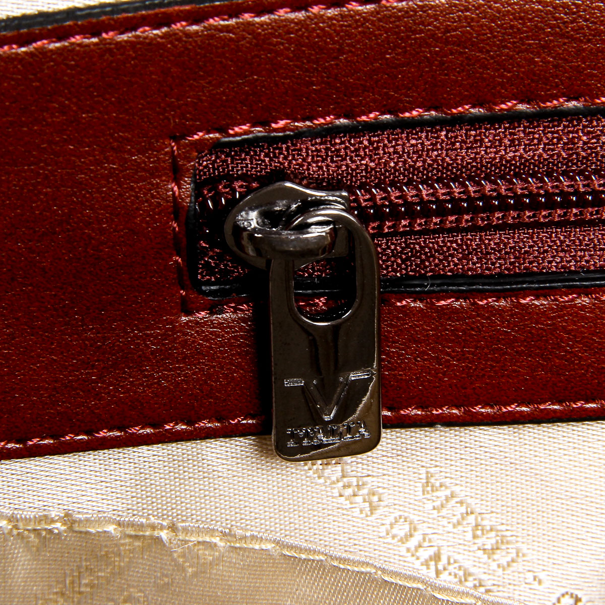 Bolso de mano para hombre V 1969 Italia rojo oscuro EVAN