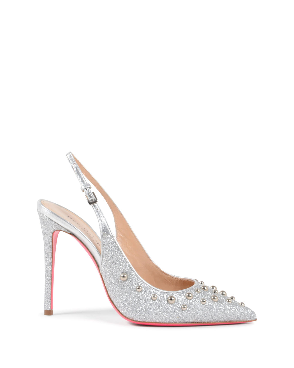 Zapatos de tira trasera para cóctel plateados