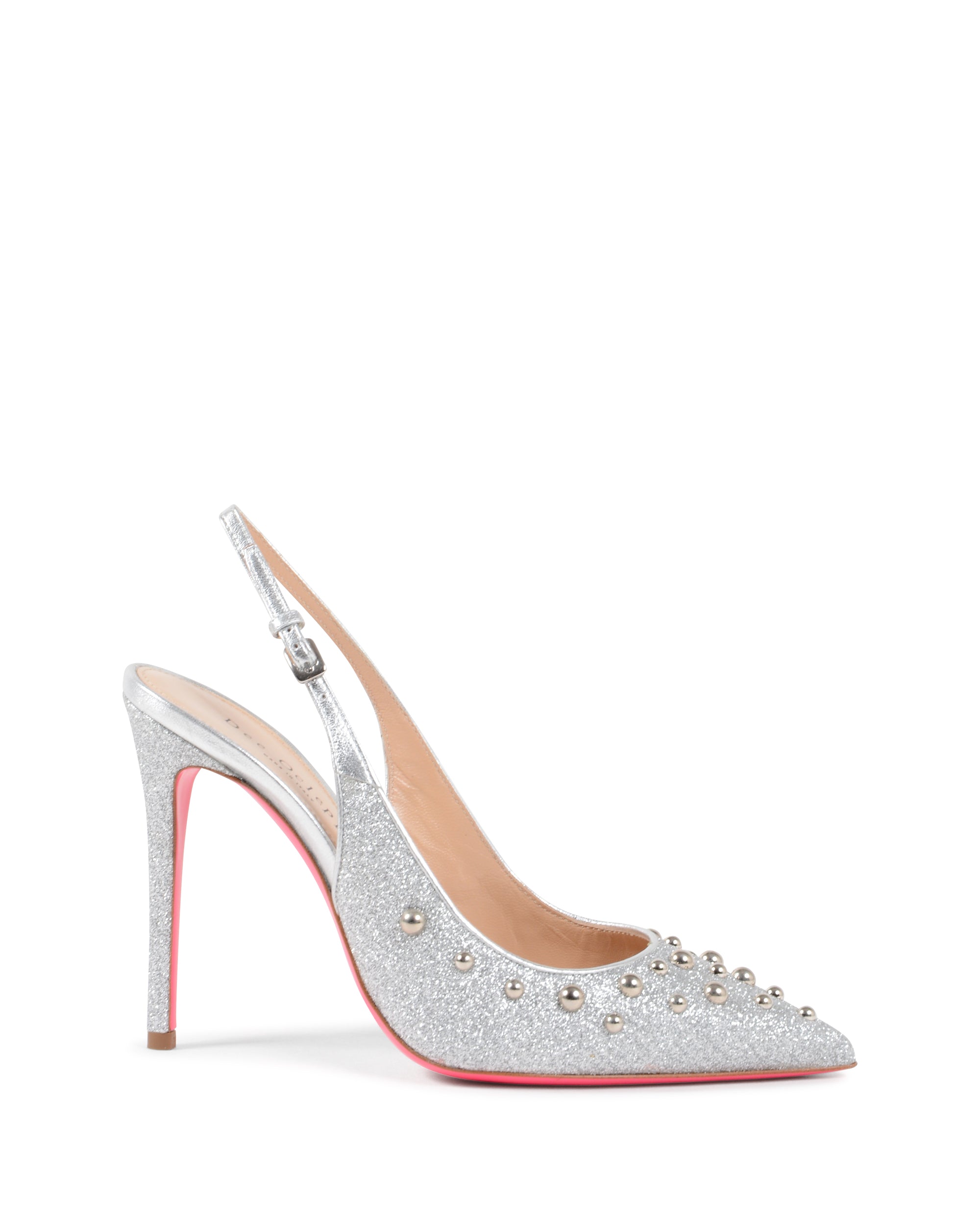 Zapatos de tira trasera para cóctel plateados