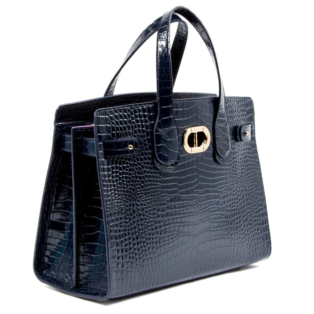 Bolso grande azul Verona Cocco