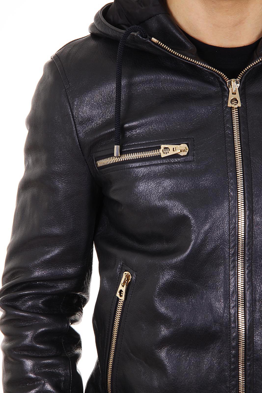 Chaqueta de cuero Dolce & Gabbana para hombre G9DG9L FUL1M N0000