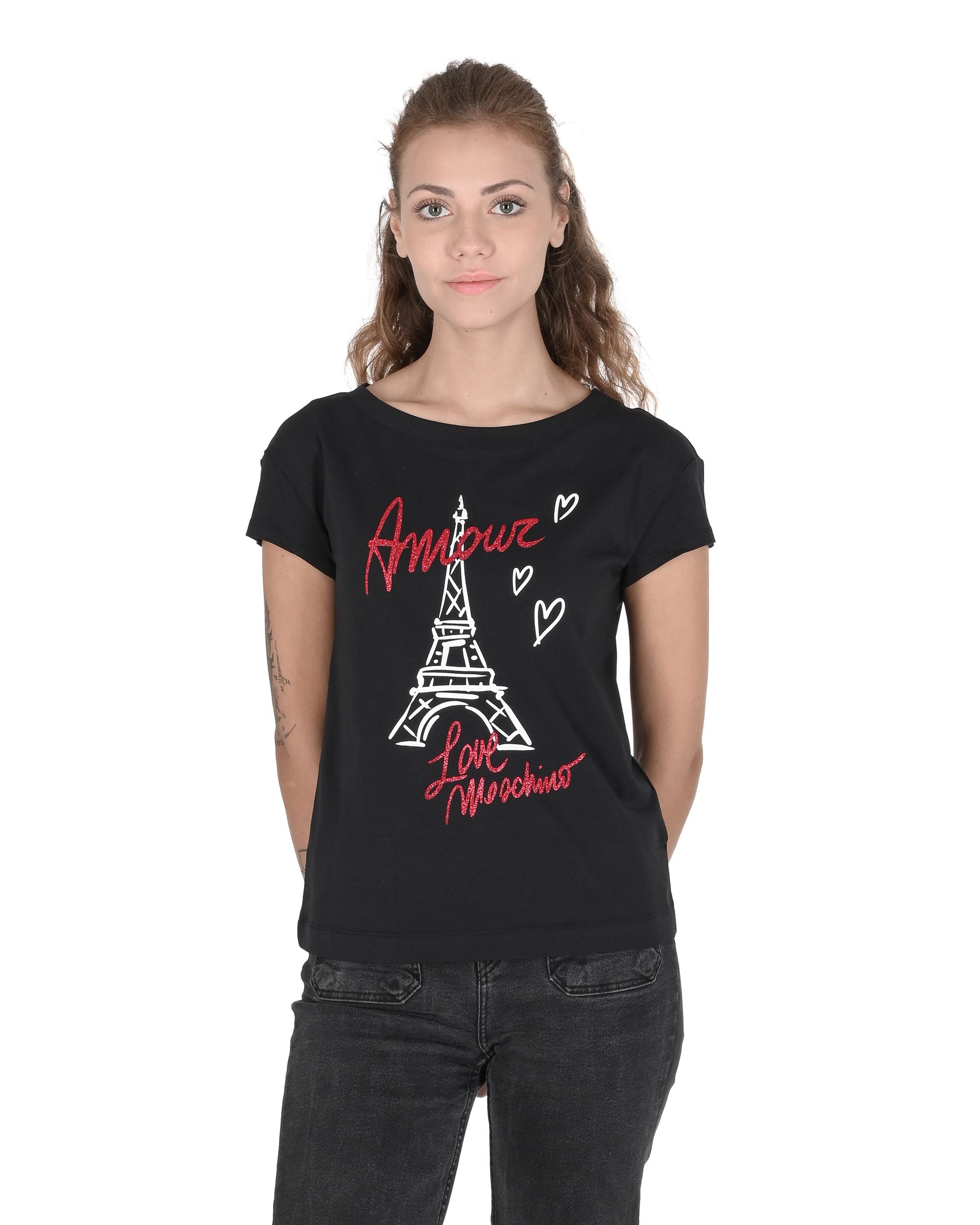 Camiseta Love Moschino para mujer W 4 F30 2M E 2264 C74 NEGRO