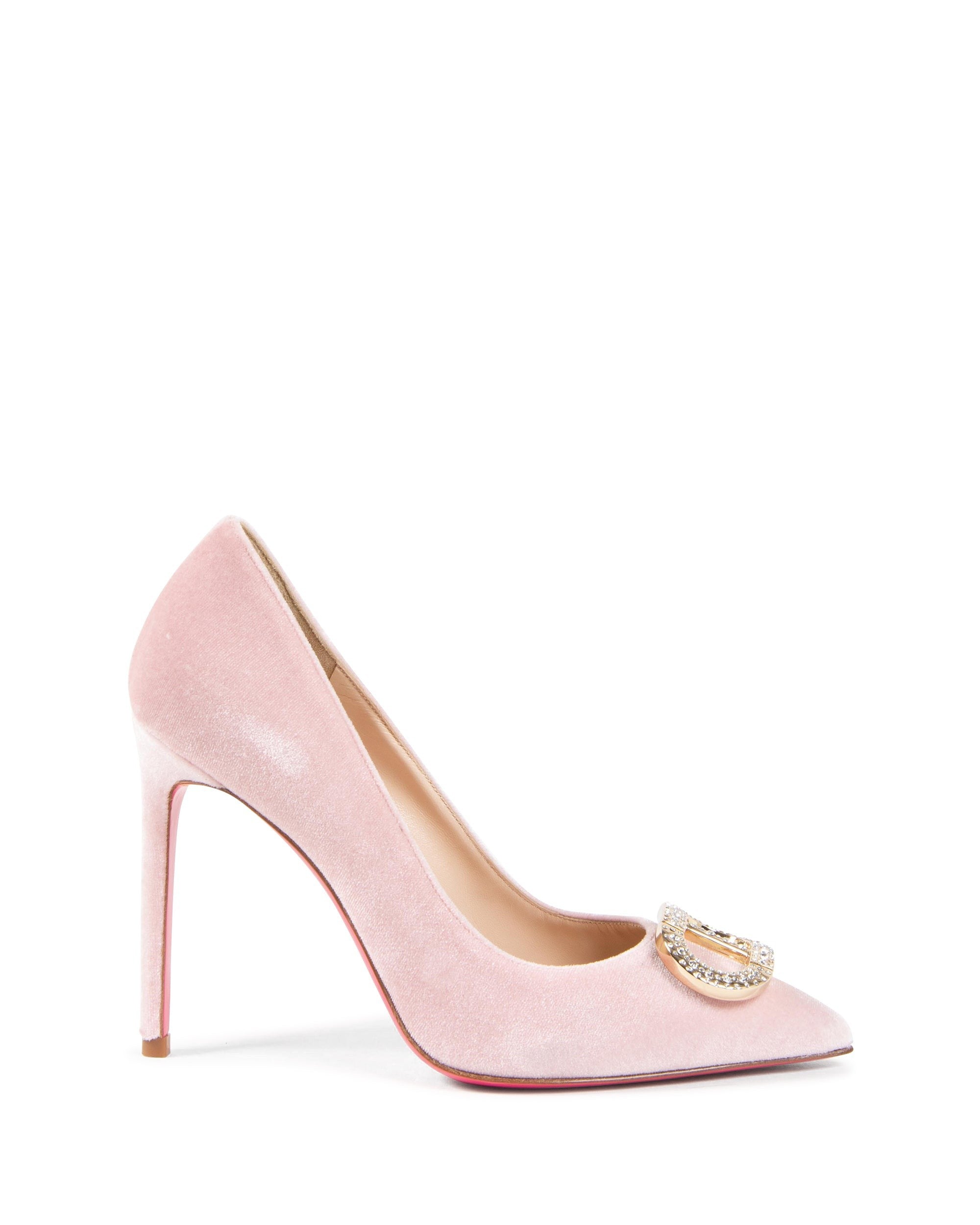 Zapatos de salón de terciopelo Cenicienta rosa claro