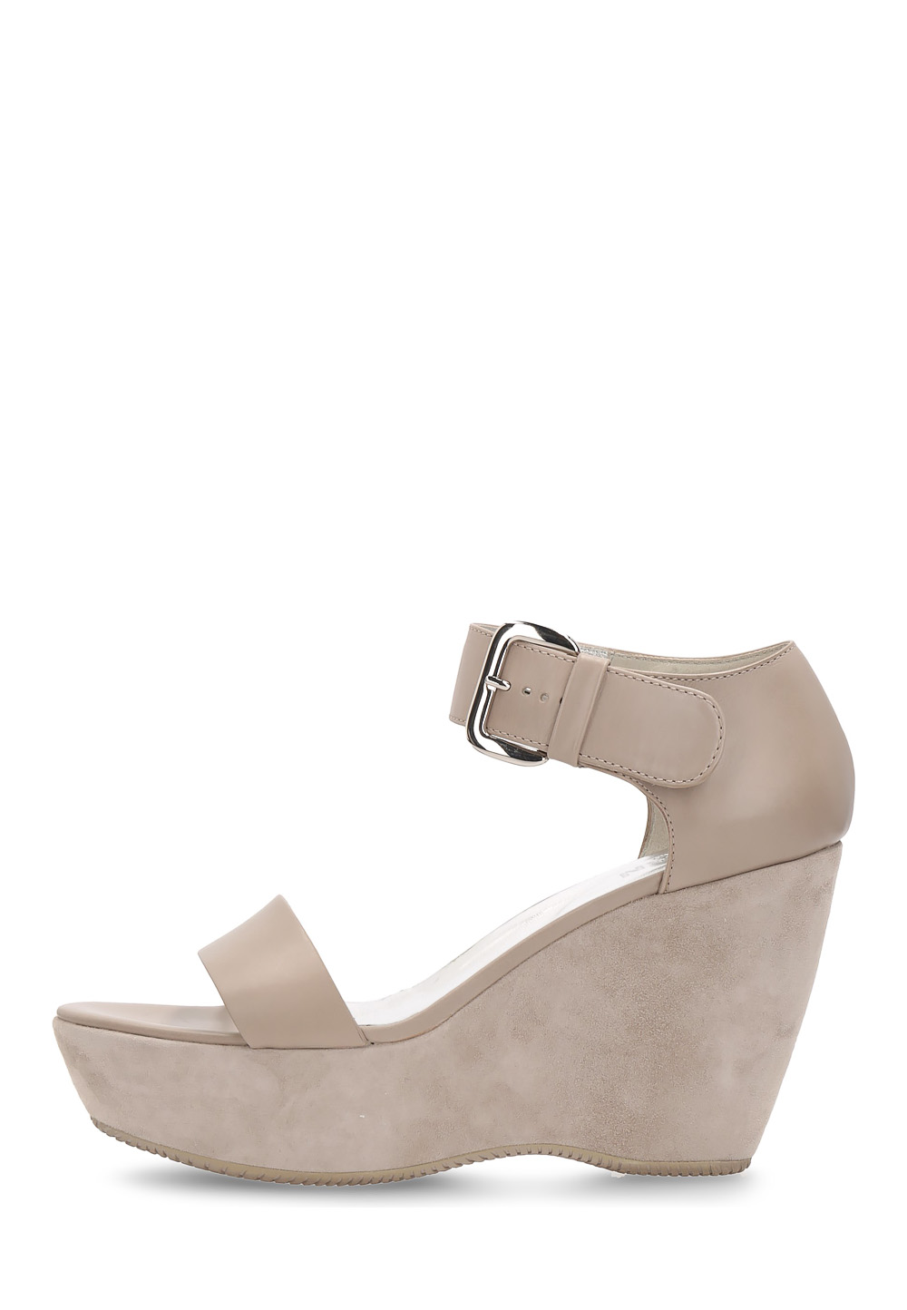 Sandalia de cuña Hogan para mujer, gris claro, HXW2000H790D0WC416