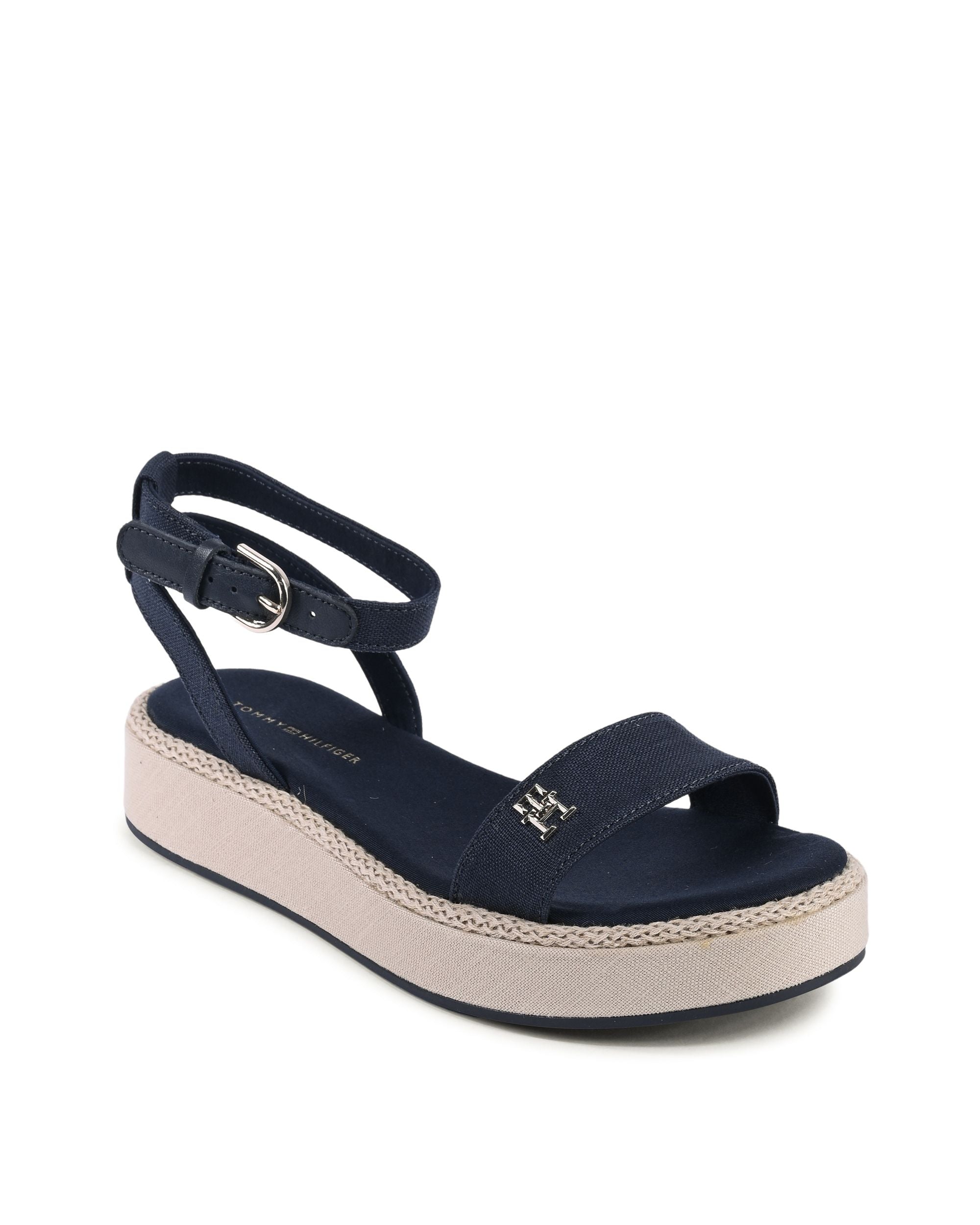 Tommy Hilfiger - Sandalias de cuña para mujer, color azul, FW0FW07748DW6