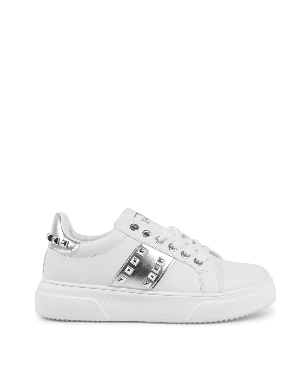 19V69 Italia Zapatillas de mujer V806 BIANCO ARGENTO