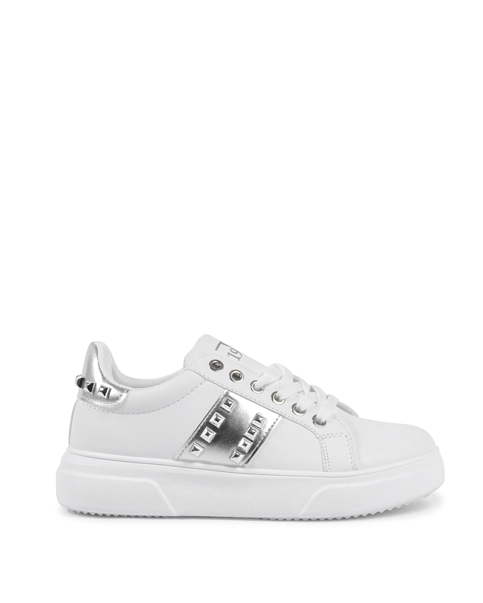 19V69 Italia Zapatillas de mujer V806 BIANCO ARGENTO