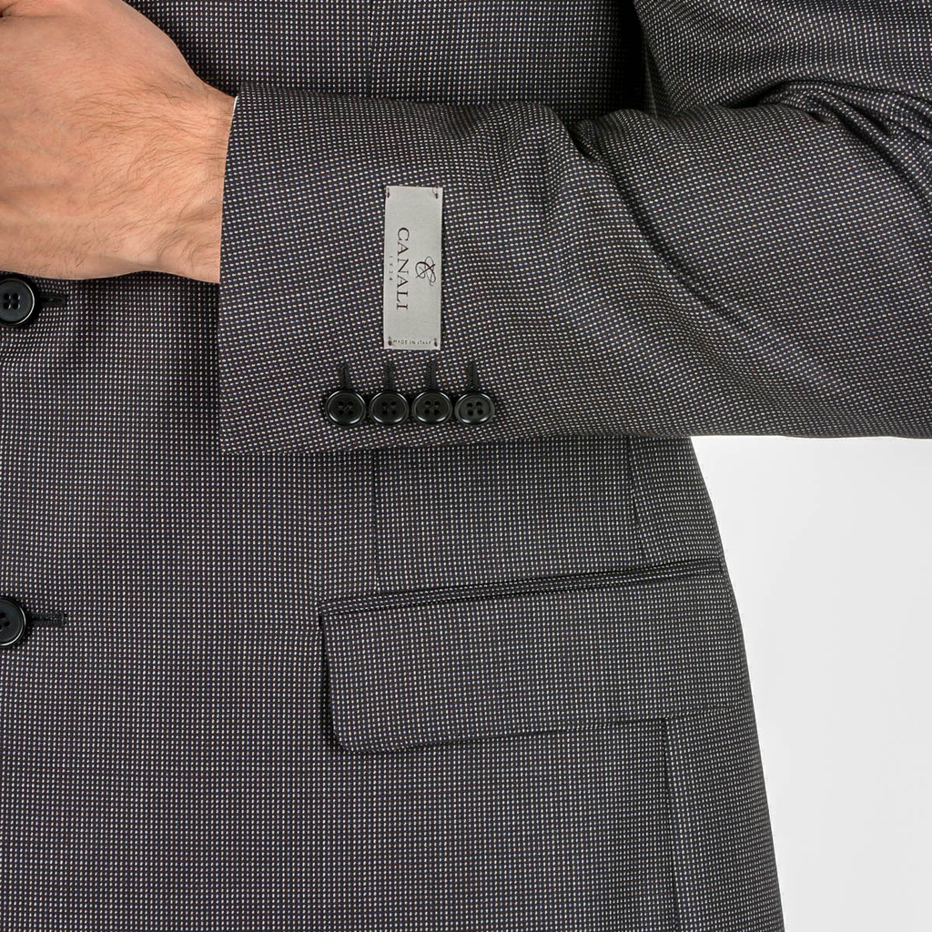 Canali Mens Suit Long Sleeves Dark Grey