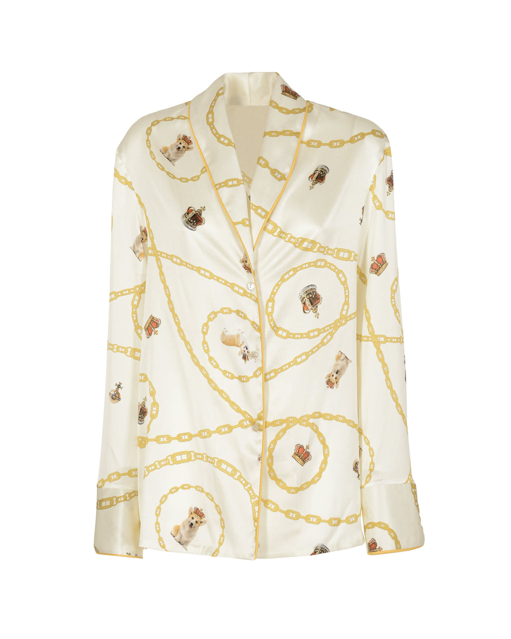 Pijama de seda Queen's Jubilee - Crema