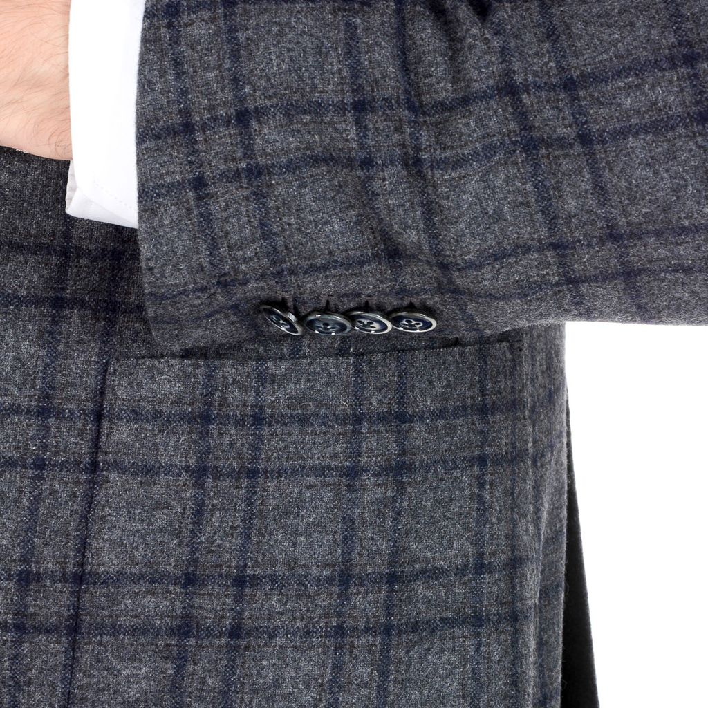 Chaqueta Barba Napoli para hombre de manga larga a cuadros