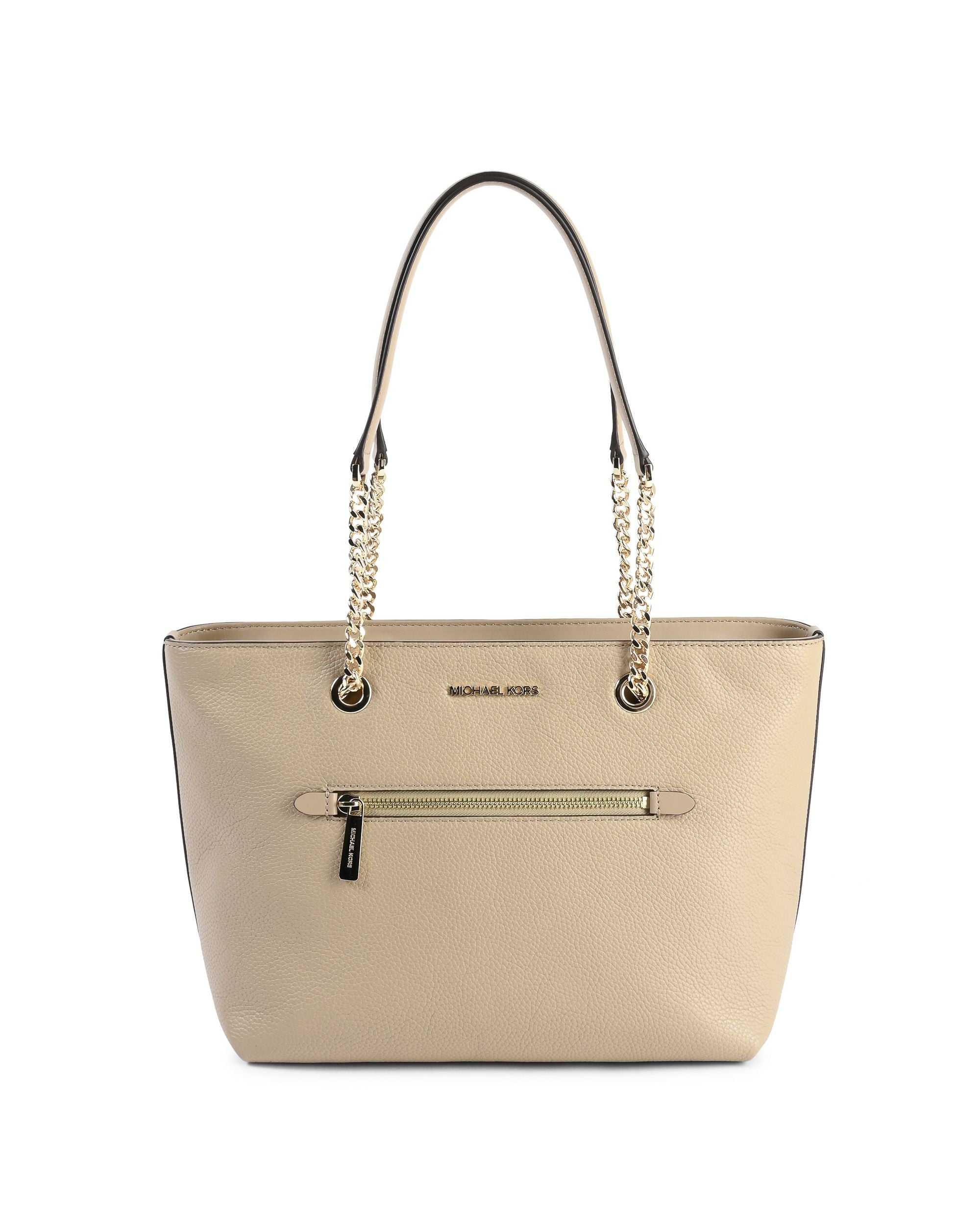 Michael Kors Bolso tote mediano con cadena y cremallera delantera 35F2GTTT2L CAMEL