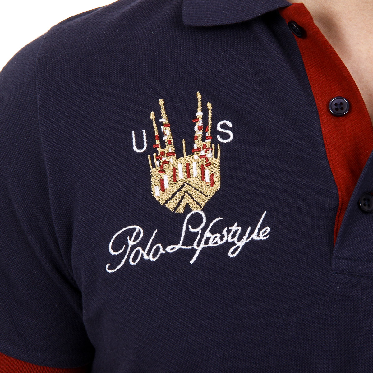 Polo Ufford & Suffolk Polo Club para hombre, manga corta, US005, azul marino