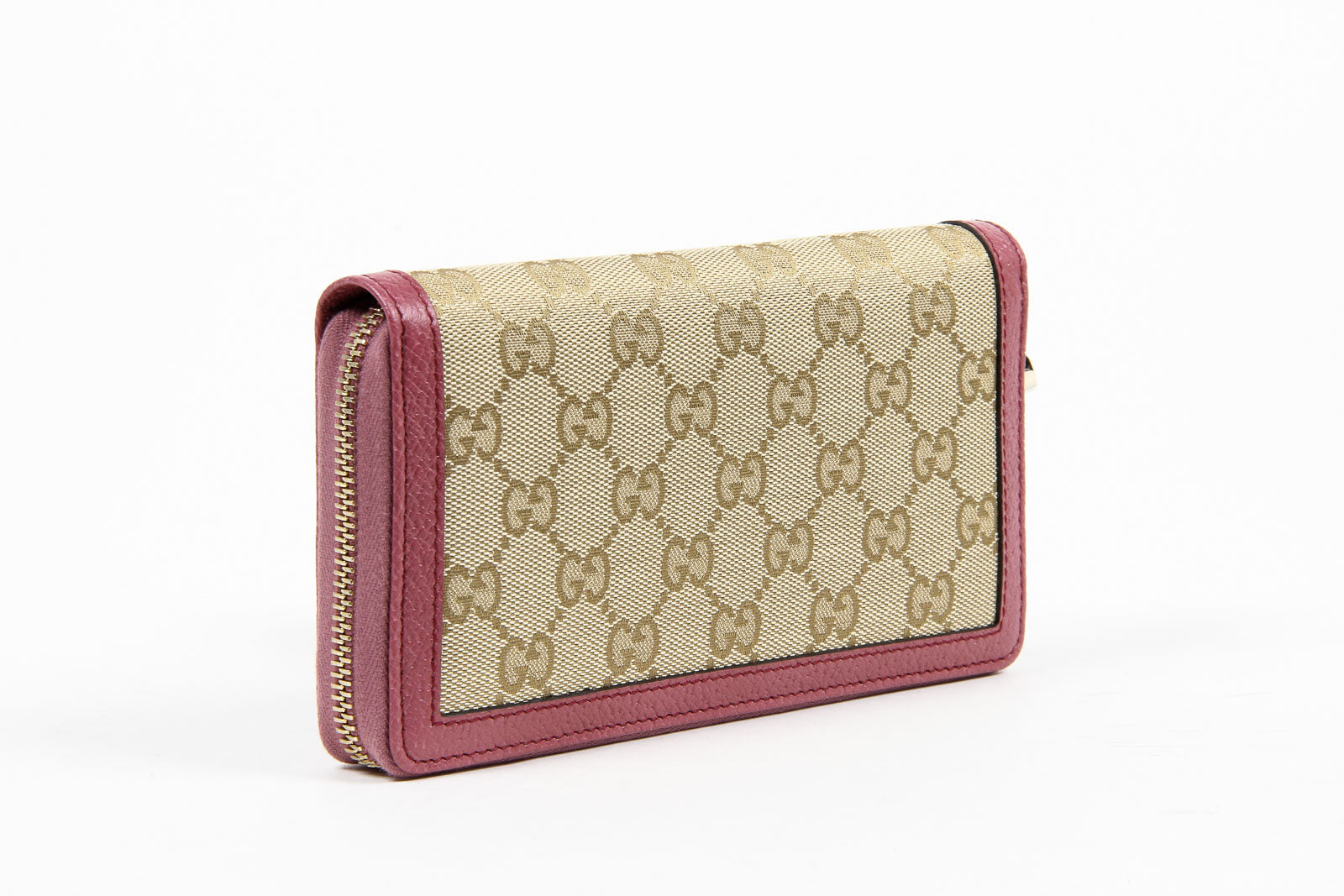 Monedero Gucci Bree Original GG con cremallera para mujer