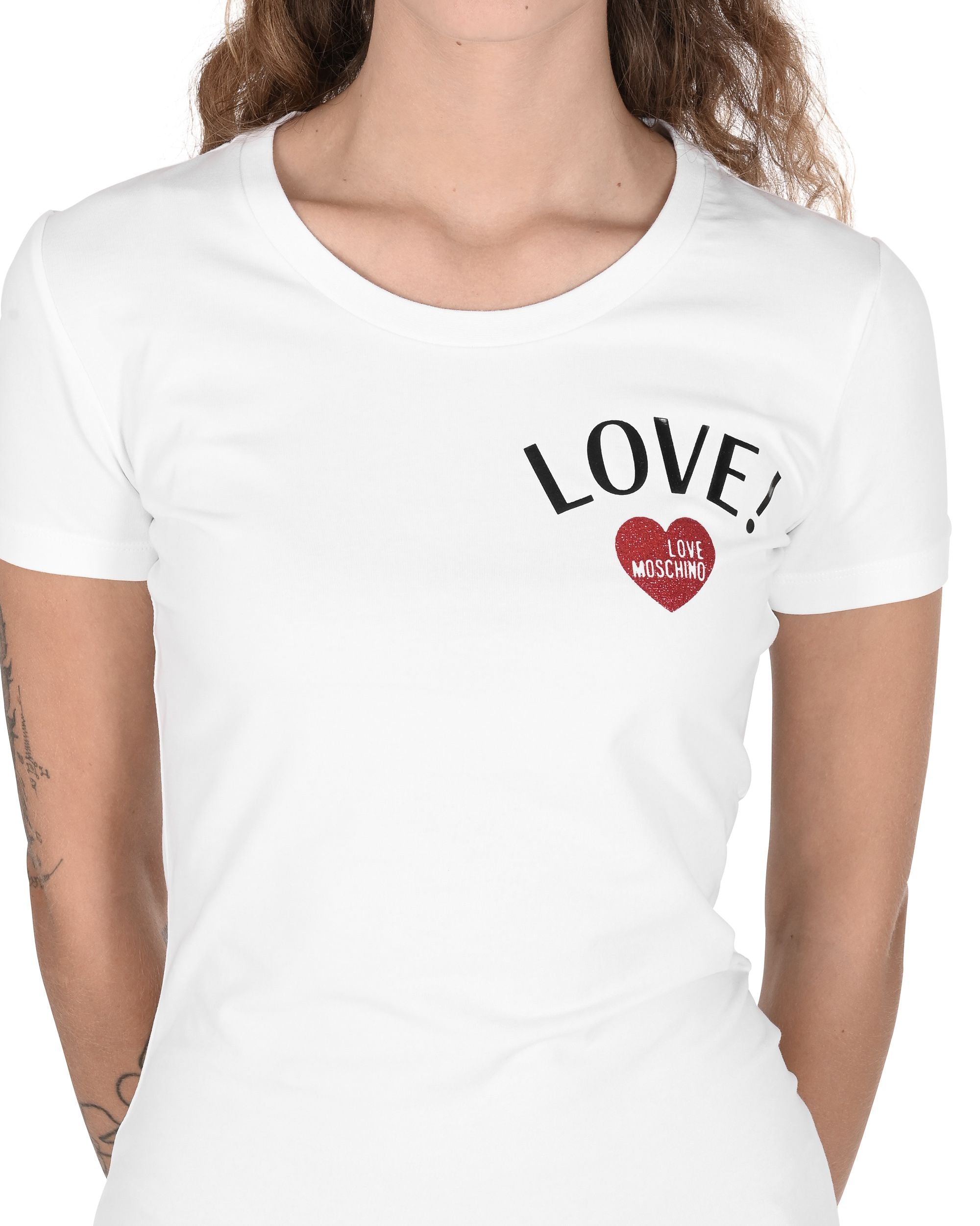 Camiseta Love Moschino para mujer W 4 H19 12 E 1951 A00 BLANCO ÓPTICO