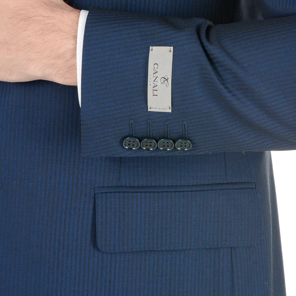 Canali Mens Suit Long Sleeves Blue