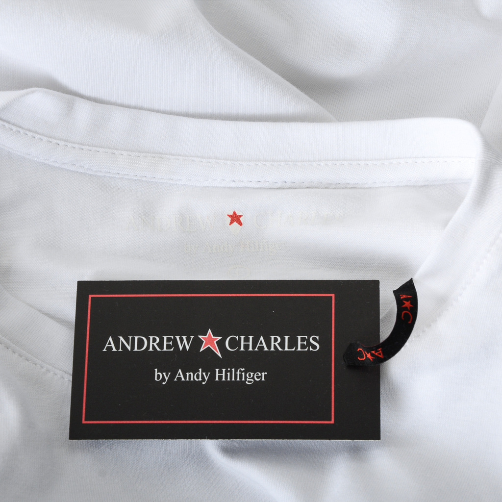 Camiseta Andrew Charles para hombre, manga corta, cuello redondo, blanca, KEITA