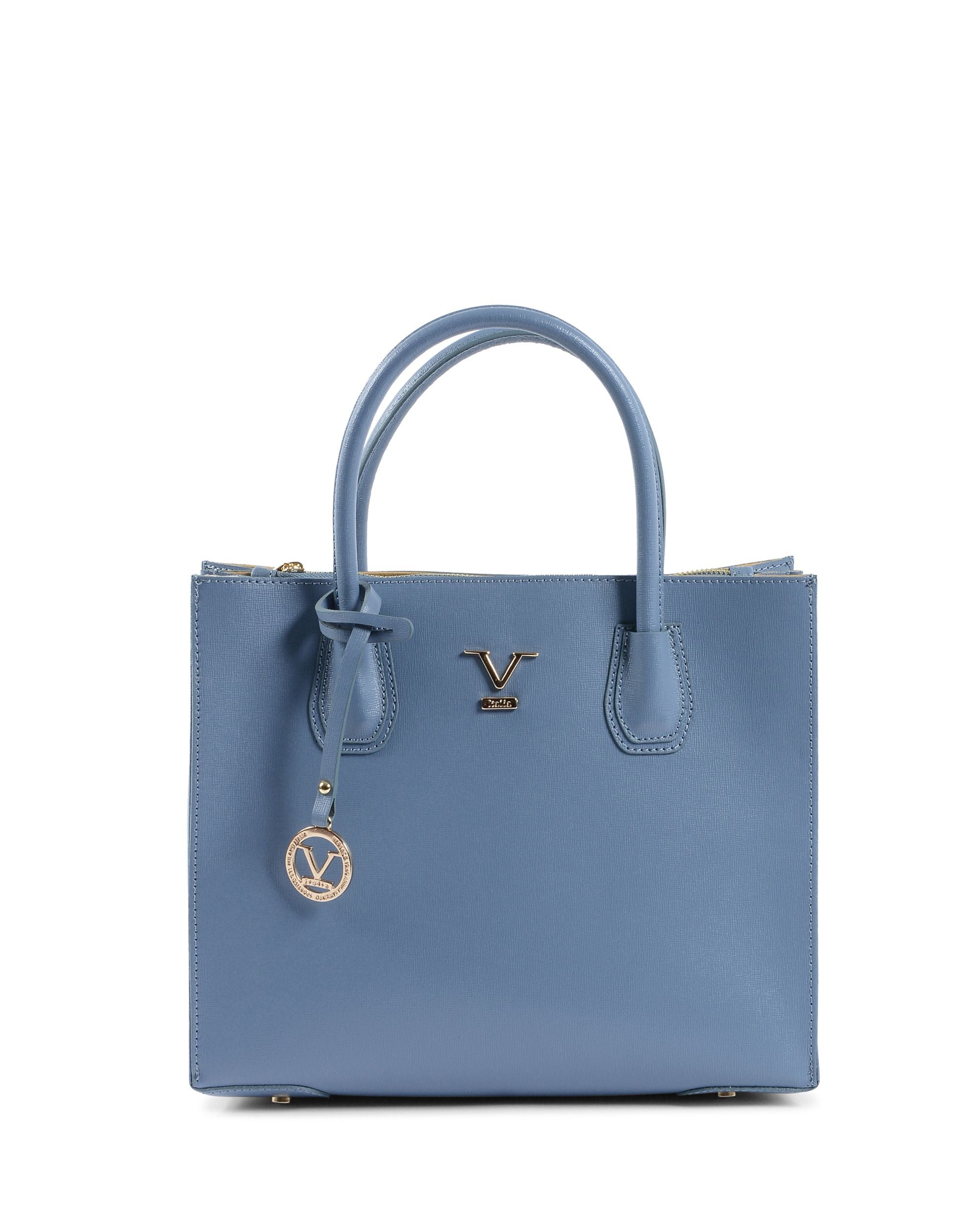 Bolso de mano para mujer V Italia azul claro BE10275 52 SAFFIANO COLLINA