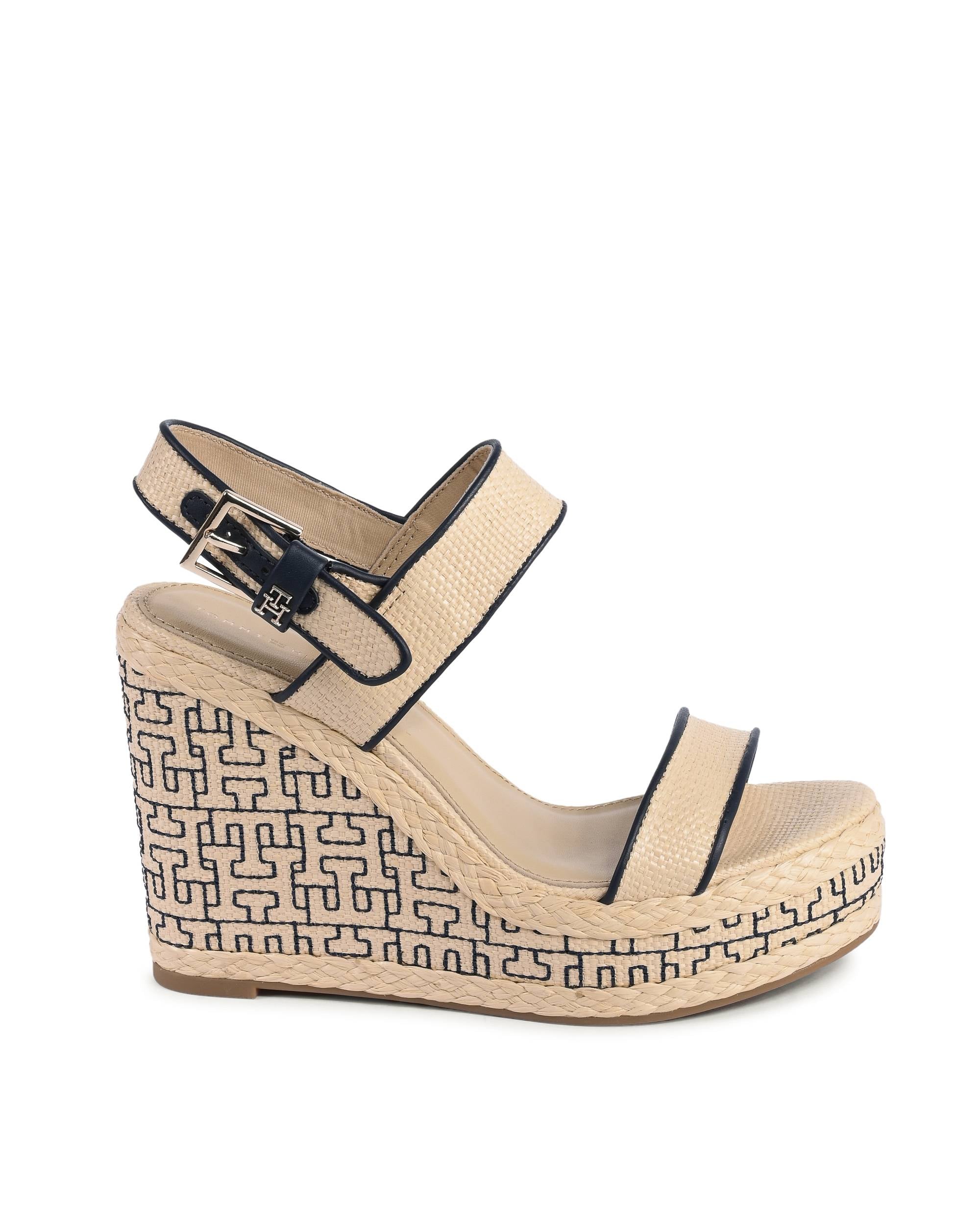 Tommy Hilfiger - Sandalias de cuña para mujer, color beige, FW0FW080520F4
