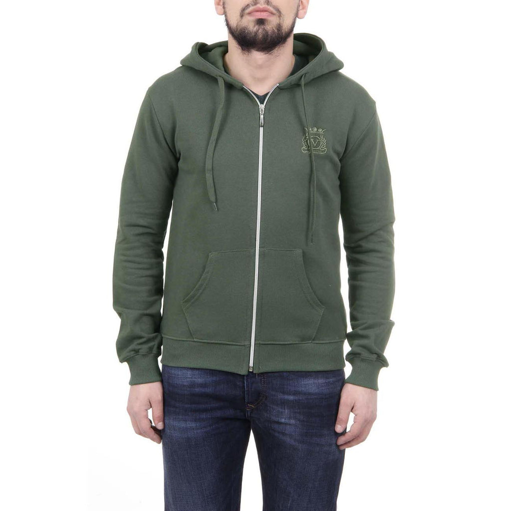 Sudadera con capucha y cremallera V 1969 Italia para hombre, ART. 4468, VERDE MILITAR