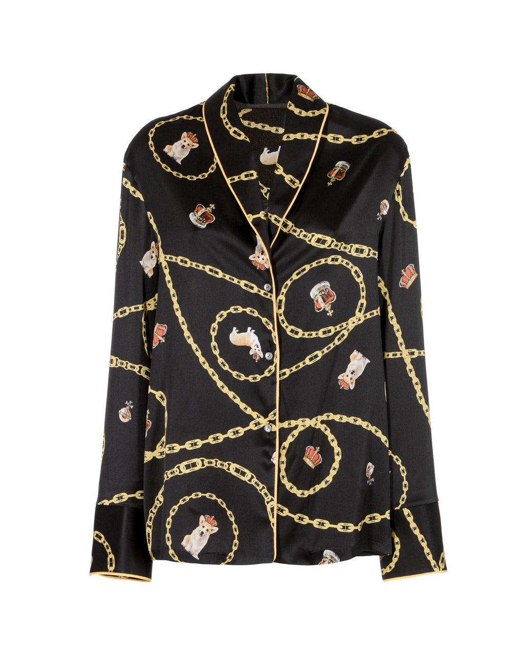 Pijama de seda Queen's Jubilee - Negro