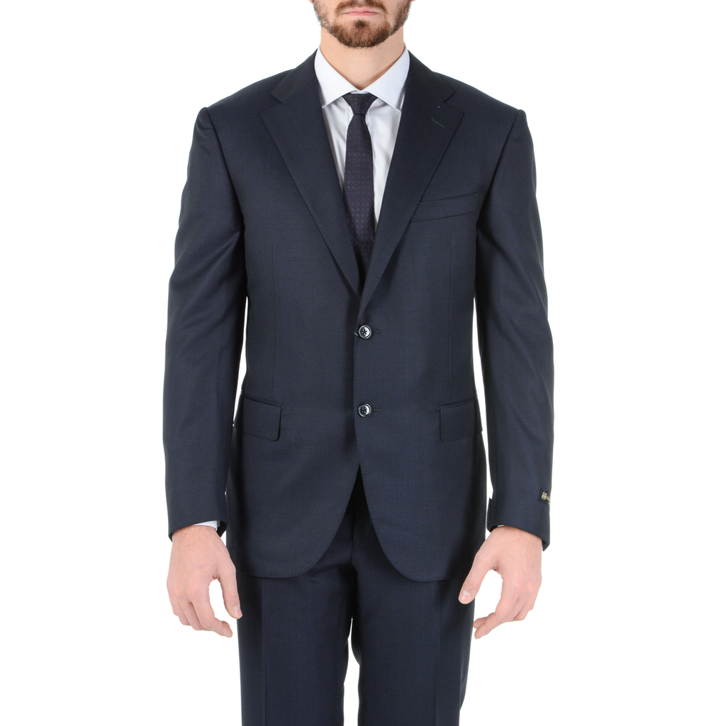 Corneliani Mens Suit Long Sleeves Dark Grey Super 120's