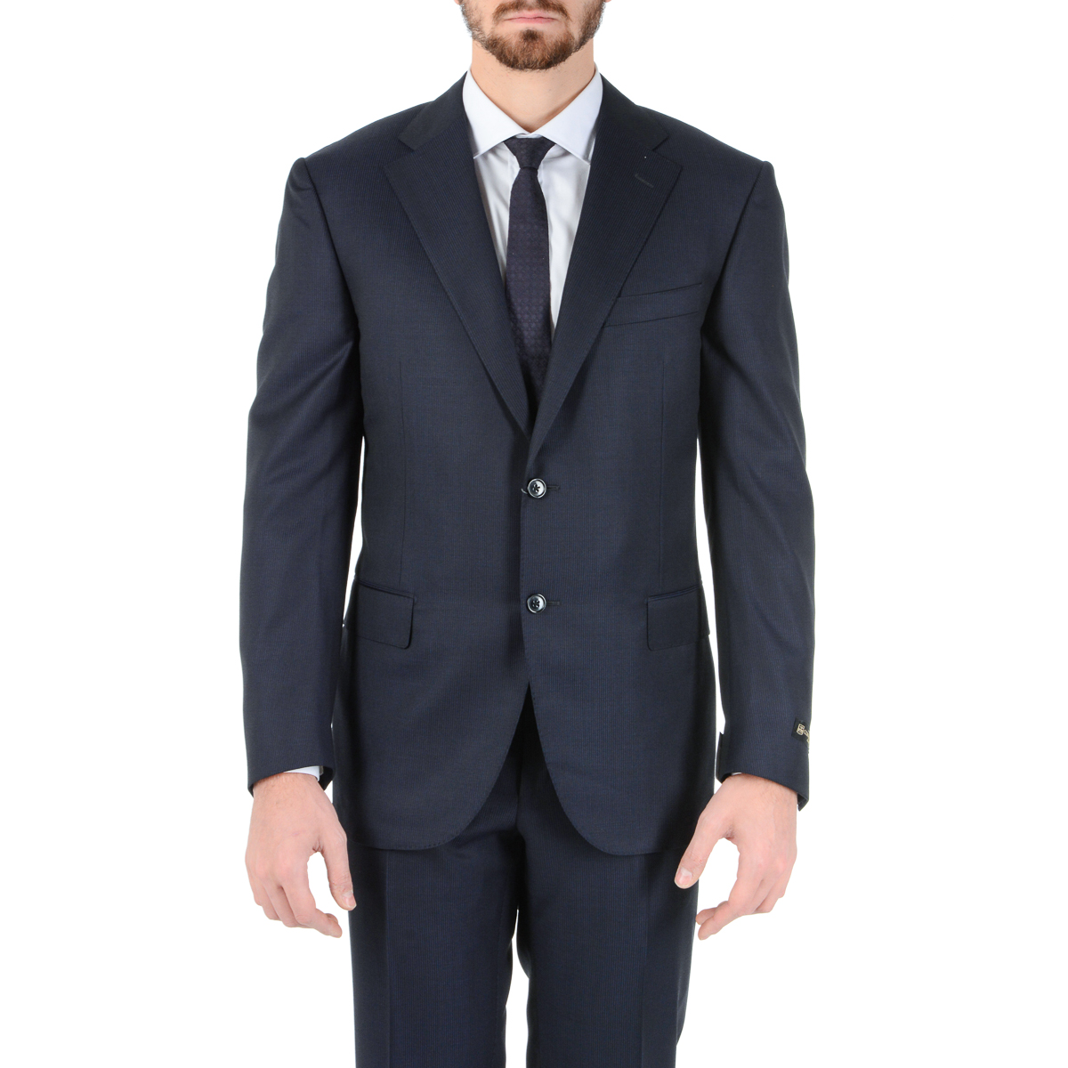 Corneliani Mens Suit Long Sleeves Dark Grey Super 120's