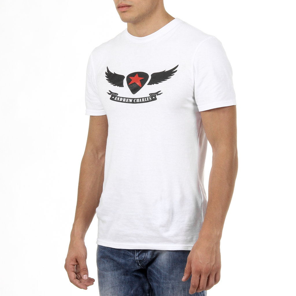 Camiseta Andrew Charles para hombre, manga corta, cuello redondo, blanca, KEITA