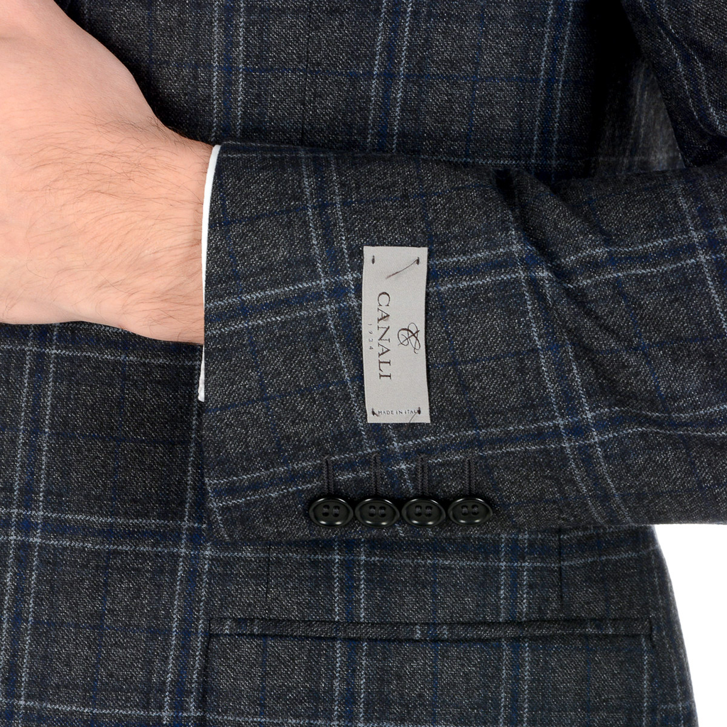 Chaqueta Canali para hombre de manga larga azul