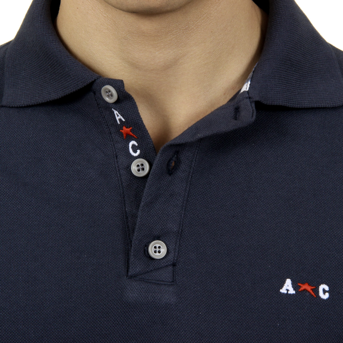 Polo Andrew Charles para hombre de manga corta azul oscuro SEFU
