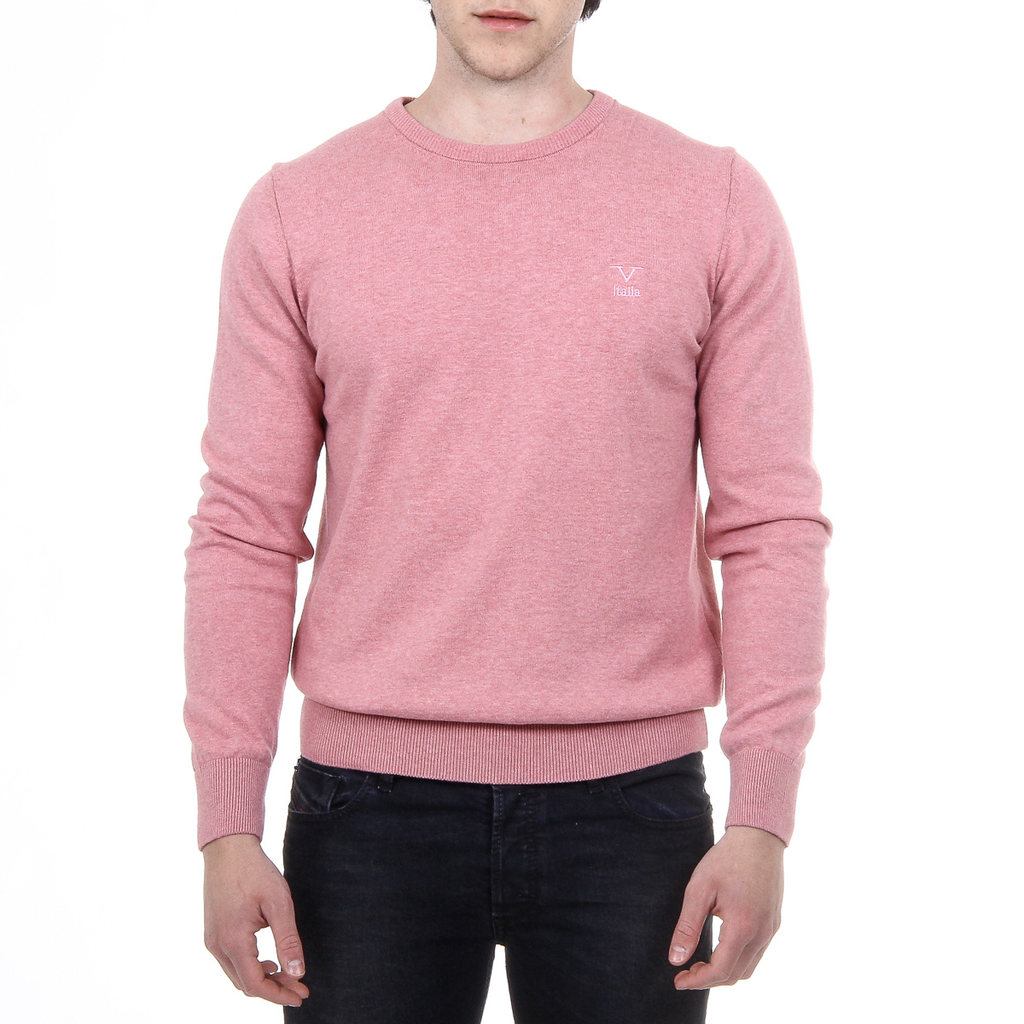 Suéter V 1969 Italia para hombre, manga larga, cuello redondo