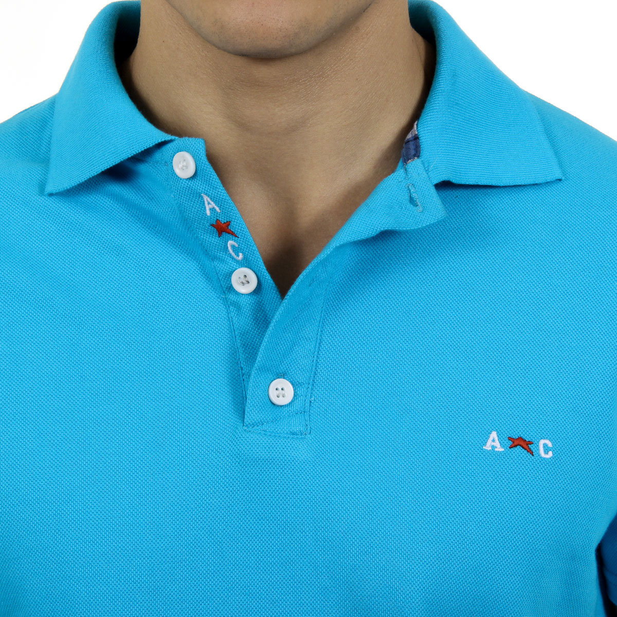 Polo Andrew Charles para hombre de manga corta azul claro SEFU