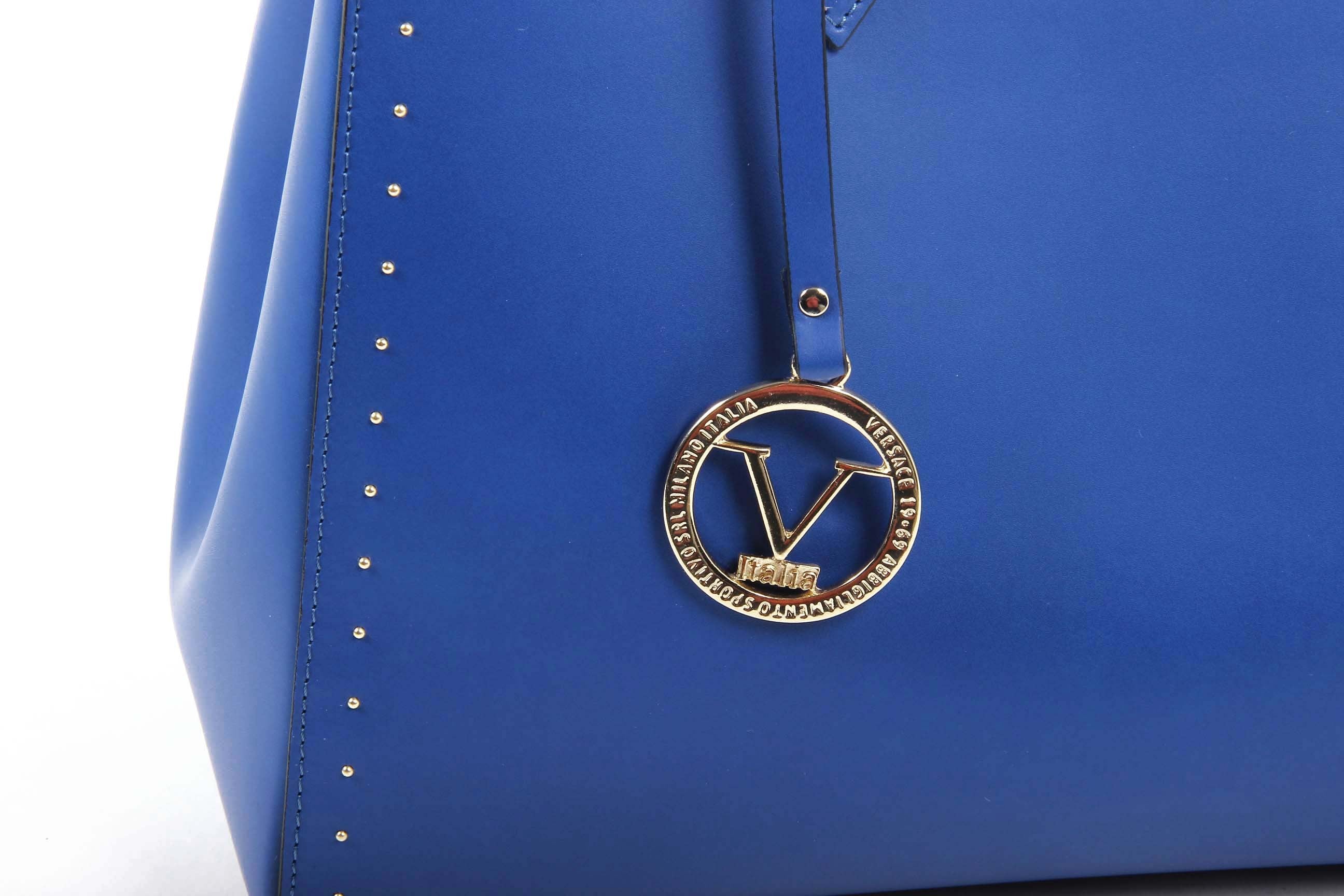 Bolso de mano para mujer V 1969 Italia G550-52 RUGA COBALTO