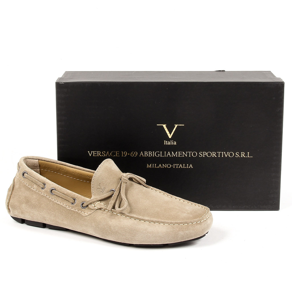 Mocasines V 1969 Italia para hombre color topo ADAM
