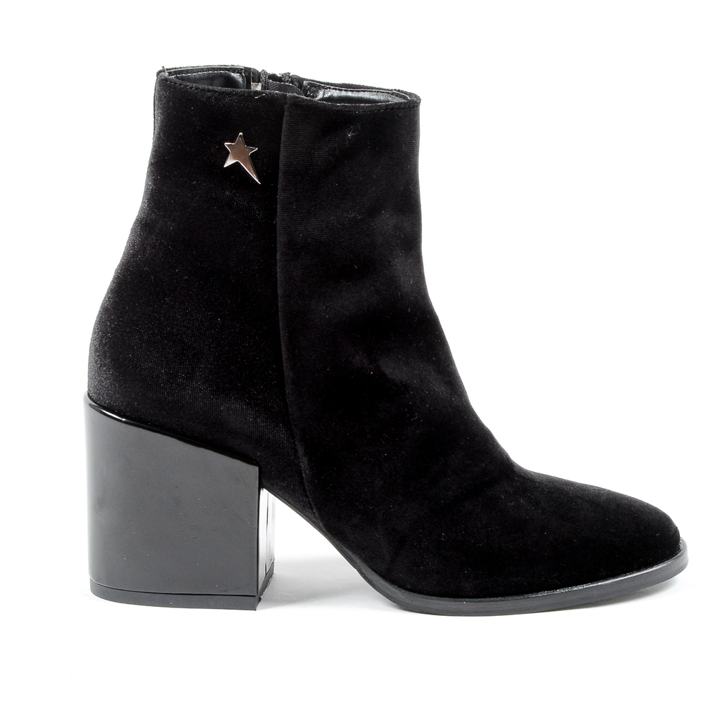 Andrew Charles Womens Heeled Ankle Boot Black CHARLIZE