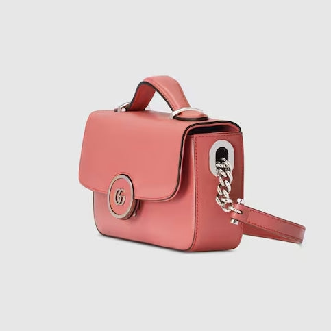 Bolso de hombro de piel con cierre GG