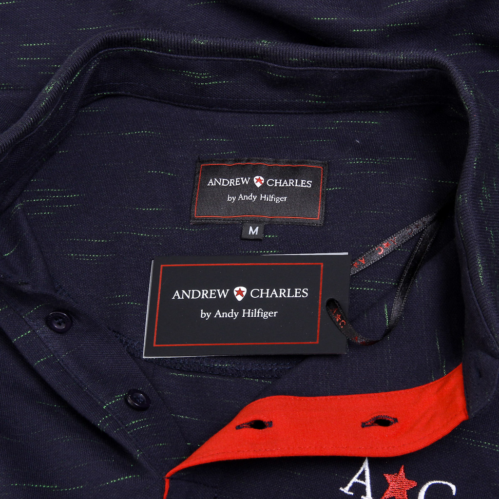 Andrew Charles Mens Polo Short Sleeves Dark Blue RYAN