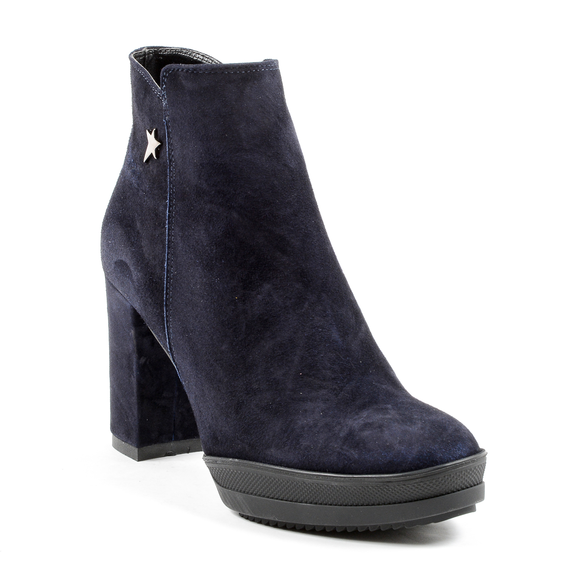 Andrew Charles Womens Heeled Ankle Boot Blue SHERYL