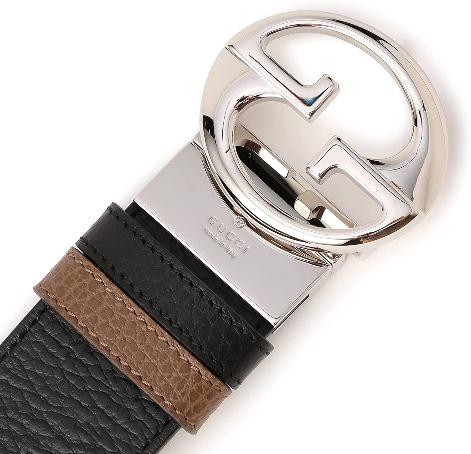 Cinturón reversible de cuero para hombre Gucci, color negro y marrón claro