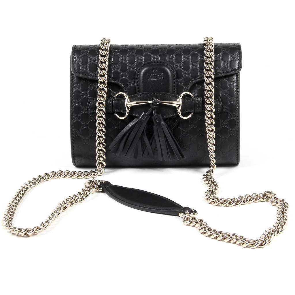 Gucci Womens Handbag GG Guccissima Black 449636 1000