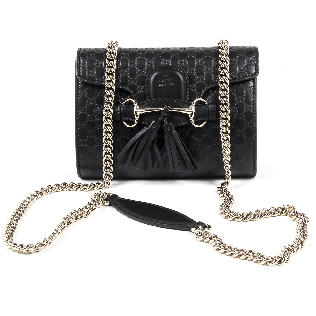 Gucci Womens Handbag GG Guccissima Black 449636 1000