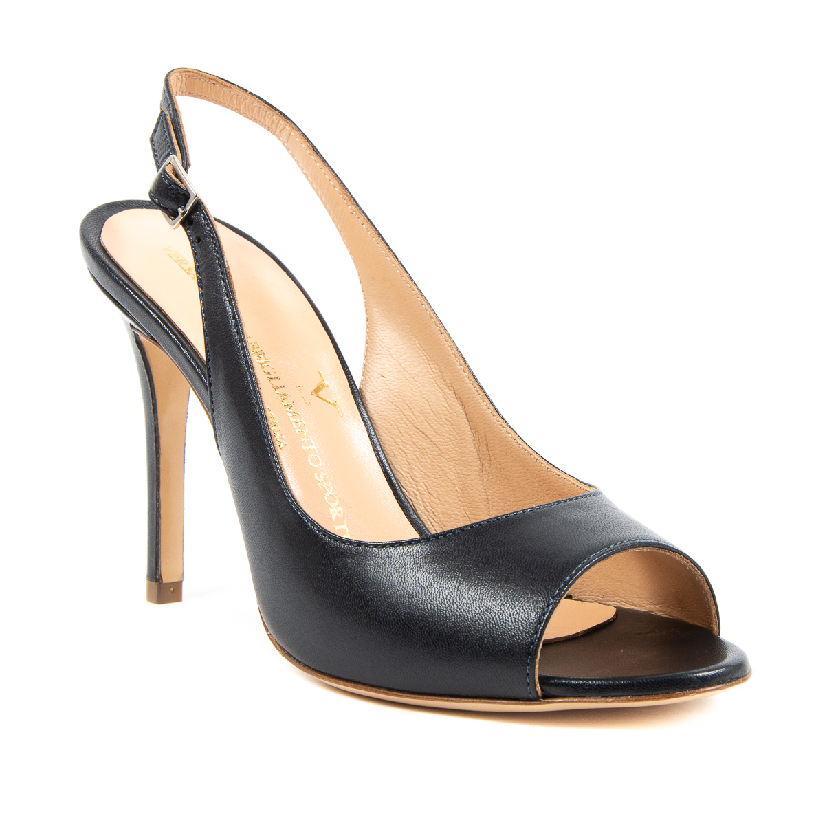 Sandalia V 1969 Italia para mujer azul oscuro LAW