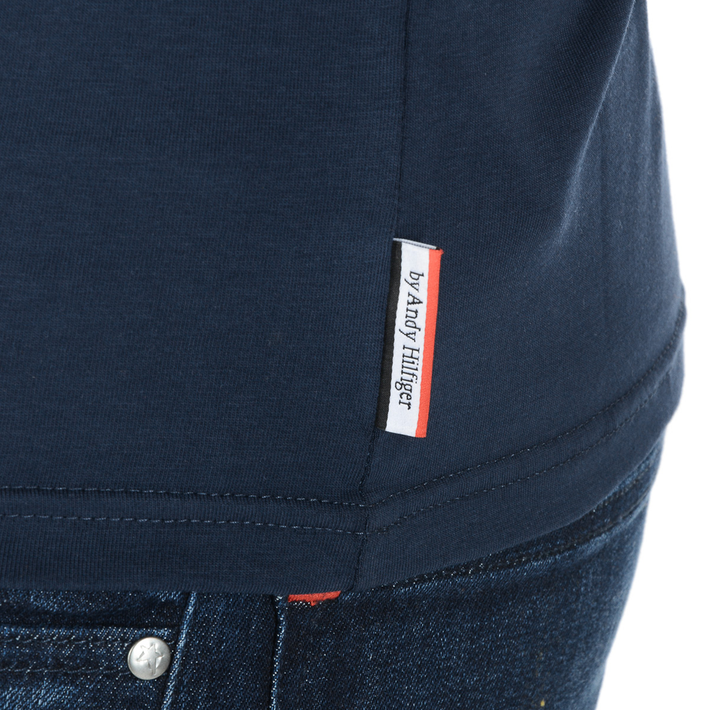 Camiseta Andrew Charles para hombre, manga corta, cuello redondo, azul, KEITA