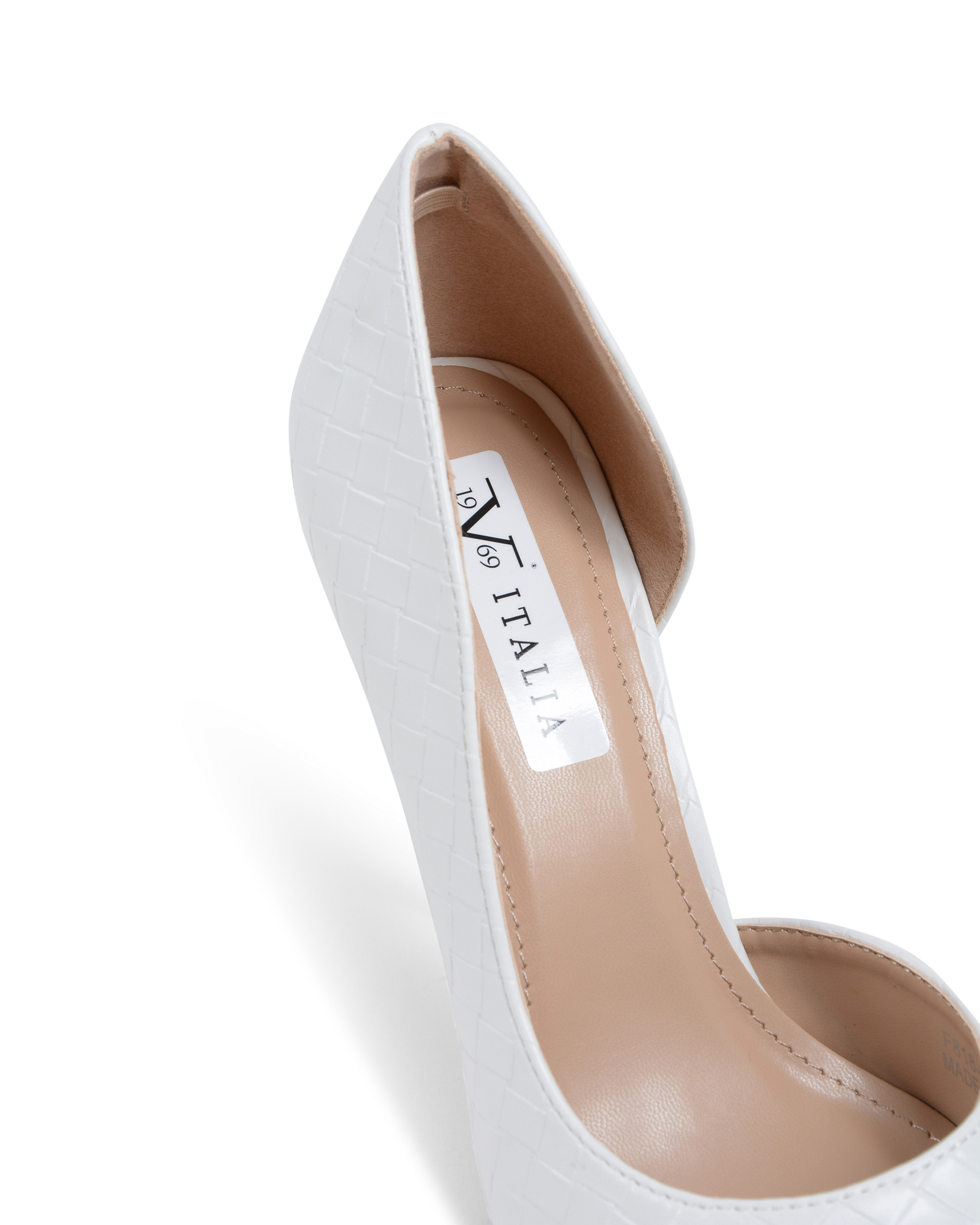 19V69 Italia - Zapatos de salón abiertos para mujer, color blanco, V81858 BLANCO